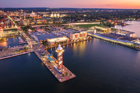 Bayfront Aerial at Sunset given with permission from photog Patrick Grab resize