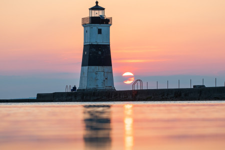 North pier at sunset